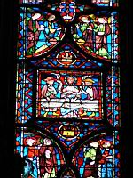 Paris, Sainte Chapelle (haute), Vitrail, Les disciples d'Emmaus